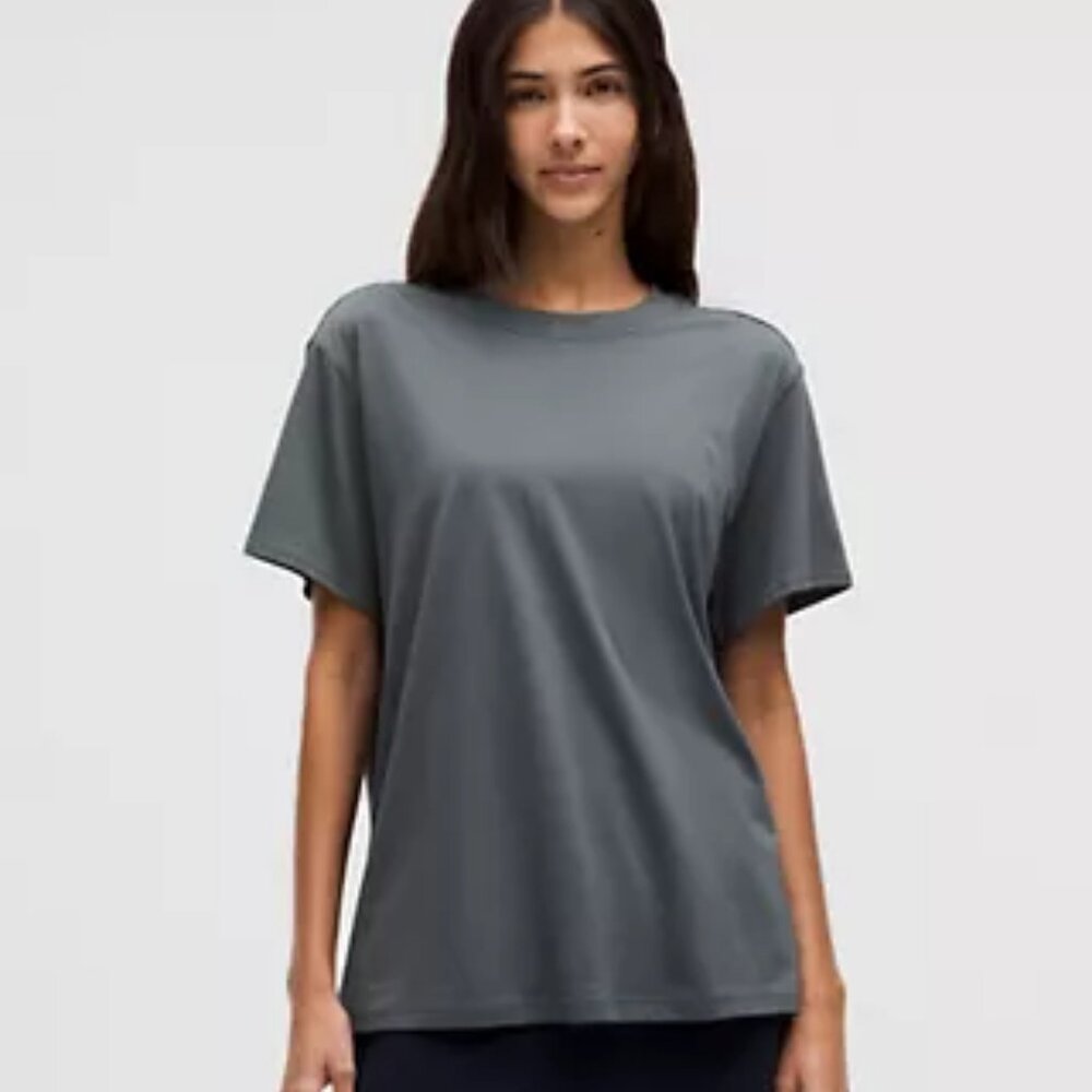 Lululemon all yours cotton t shirt, oil grey, size 4, EUC